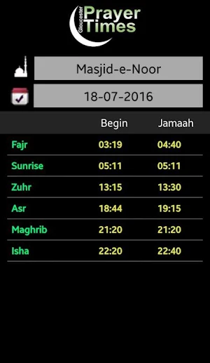 Gloucester Prayer Time Screenshot 1