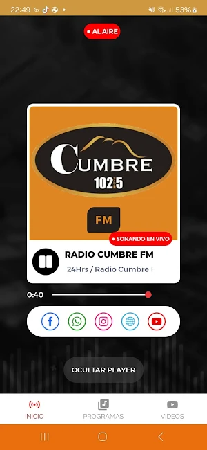 Radio Cumbre 102.5 Fm Screenshot 2