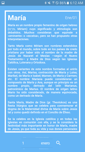 Nombres según el Santoral Screenshot 2
