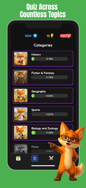 Vulpio – Daily Knowledge Quiz Screenshot 1