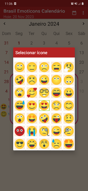 Brasil Calendário - Emoji Screenshot 1
