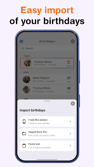 Birthday Calendar Reminder Screenshot 2