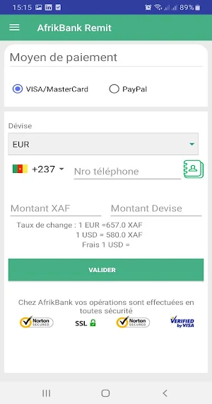 AfrikBank Remit Screenshot 2