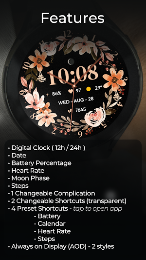 TVV Analog Autumn Watch Face Screenshot 3