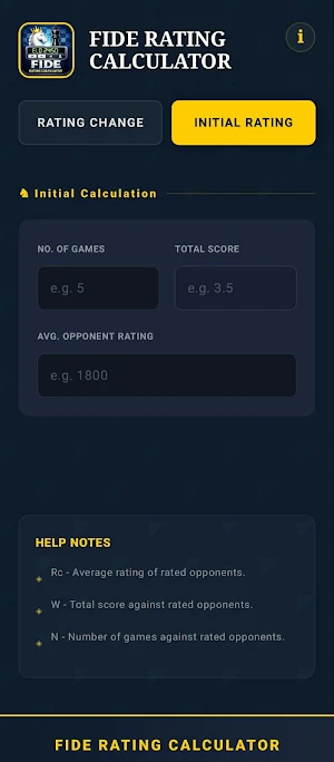 FIDE Rating Calculator Screenshot 2