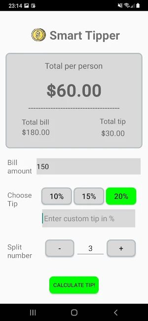 Smart Tipper - Calculate tip! Screenshot 1