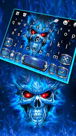 Blue Evil Skull Warrior Keyboard Theme Screenshot 1