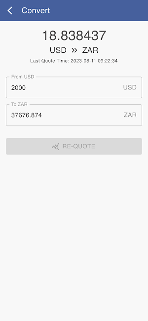 USD to ZAR Screenshot 2