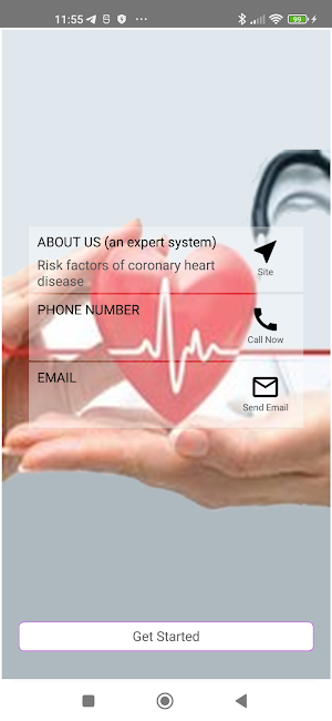 Expert system:risk factors CHD Screenshot 0