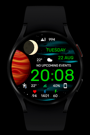 Space Anime Digital Watch Face Screenshot 3