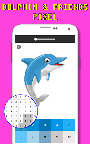 Sea Animals Dolphin And Shark Color By Number Screenshot 0
