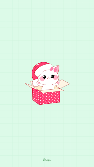 카카오톡 테마 - 겨울산타고양이_베이비민트 (카톡테마) Screenshot 0