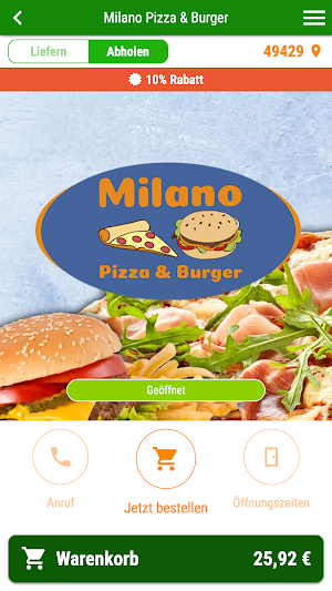 Milano Pizza & Burger Screenshot 0