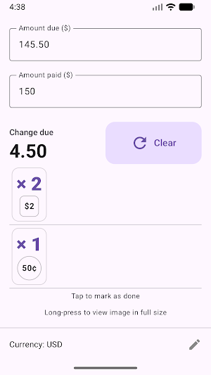 Change Calculator Screenshot 0