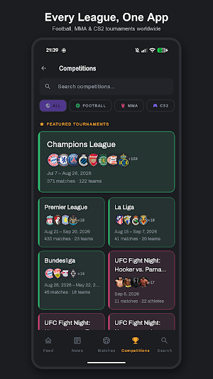 Fixtura: Sports & Esports Feed Screenshot 2