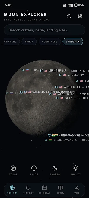 Moon Explorer - 3D Moon Phases Screenshot 0