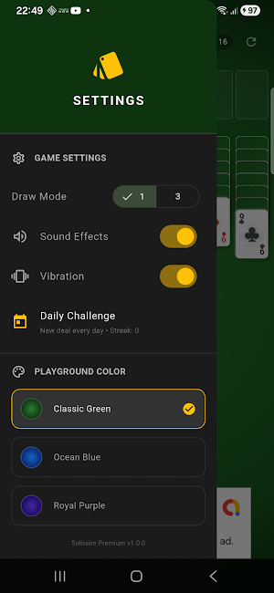 Solitaire Game Screenshot 3