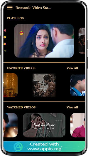 Romantic Video Status App Screenshot 1