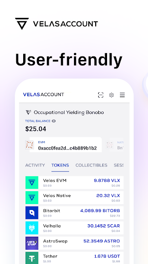 Velas Account Screenshot 0