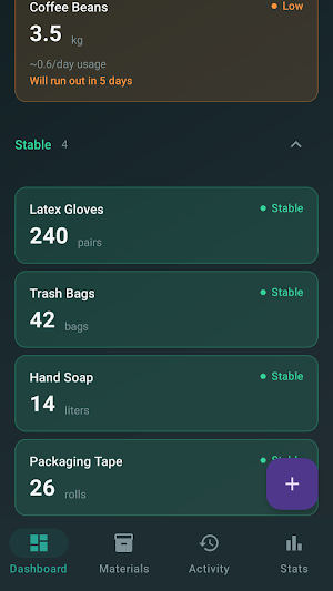 Supply Usage Tracker Screenshot 1