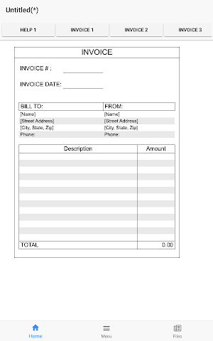 Invoice and Quote Tab Screenshot 0