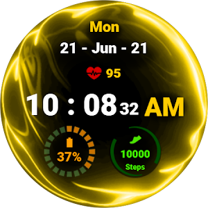 Fluid Yellow Watch Face Screenshot 3