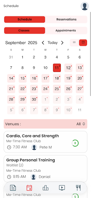 MeTime Fitness Club Screenshot 0