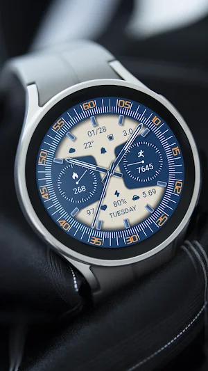 ZKin WatchFace Sea Blue Quartz Screenshot 1