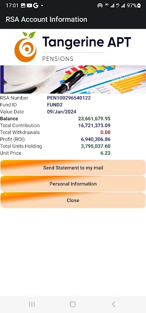 Tangerine APT Pensions Screenshot 3