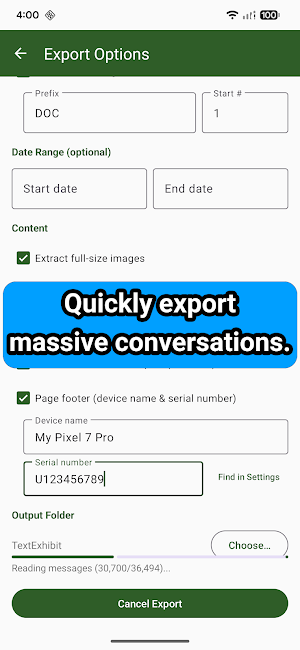 TextExhibit: Text Message PDFs Screenshot 2