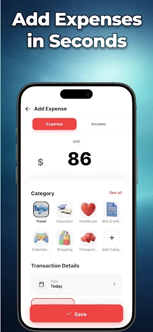 Expense Tracker Budget - Glipo Screenshot 1