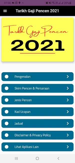 Tarikh Gaji Pencen 2021 Screenshot 0