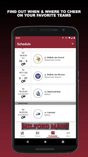 Milford Athletics Screenshot 1
