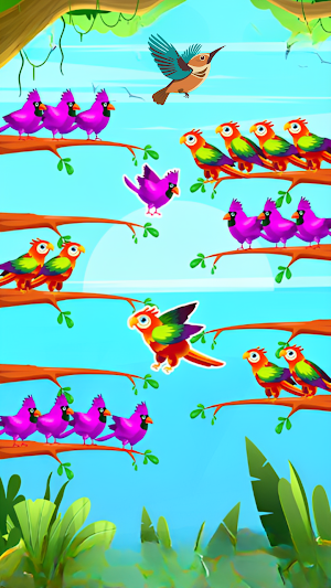Sort Color Birds Brain Puzzle Screenshot 1