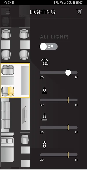 Global 7500 Cabin Control Screenshot 3