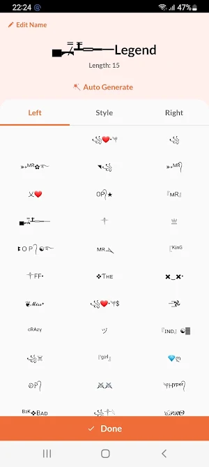Nickname Fire - Cool Symbols Screenshot 2