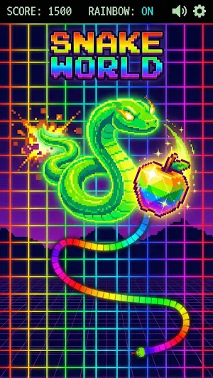 Snake World - Neon Flags Game Screenshot 0