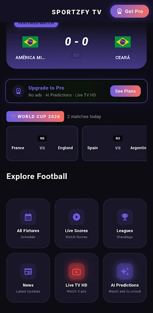 Sportzfy TV: Live Stream HD Screenshot 0