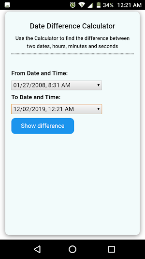 Date Difference Calculator Screenshot 3