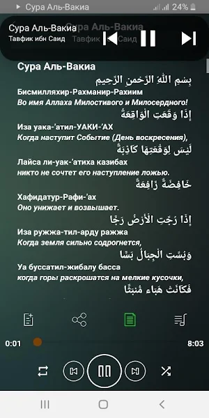 Сура Аль-Вакиа аудио Screenshot 1
