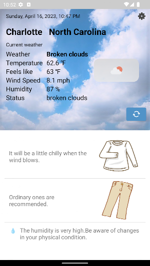 Weather&Clothes Screenshot 0
