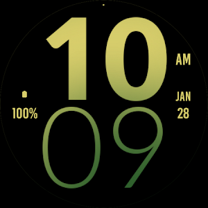 Green Yellow Large Watch Face Screenshot 3