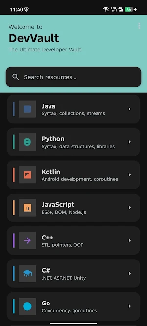 DevVault: Code Reference Vault Screenshot 1