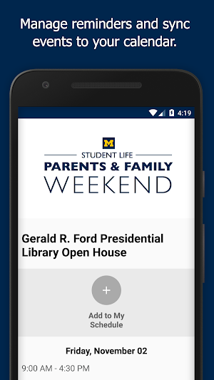 U-M Parents & Family Weekend Screenshot 0