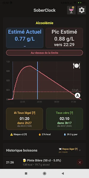 SoberClock : Calcul Alcoolémie Screenshot 1