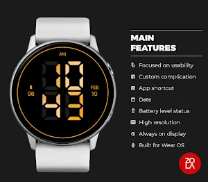 Digital Orange Watch Face Screenshot 1
