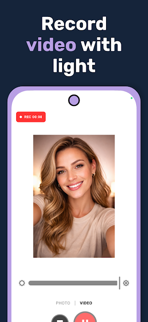 Selfie screen light glow cam Screenshot 2