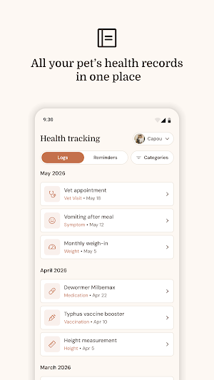 Pet health tracker: Papatte Screenshot 1