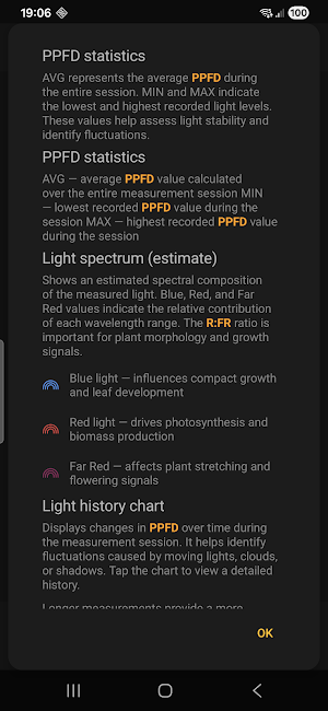 Botanic – Light & PPFD Meter Screenshot 2