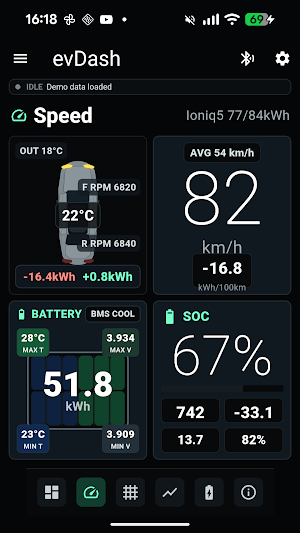 evDash OBD2 Screenshot 1